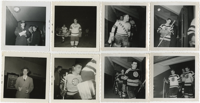 1950s Hockey Photos Collection Including Howe, Richard, Lindsay and Worsley, Plus 1954-55 Detroit Red Wings Album